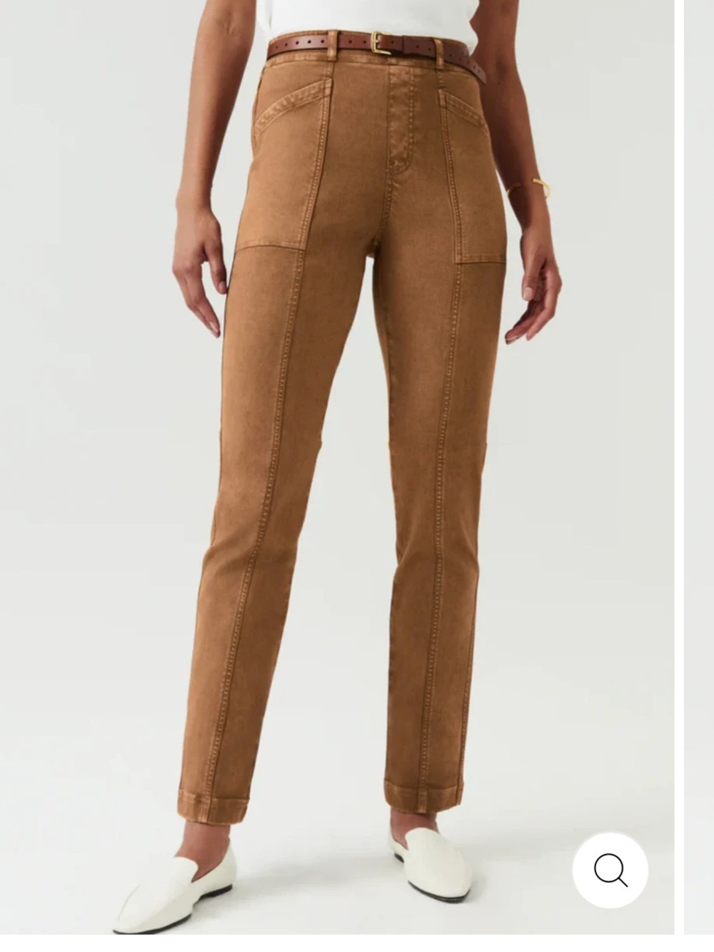 SPANX Stretch Twill Straight Leg Acorn Tan Brown Pant